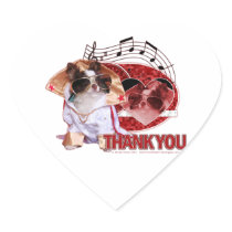 Thank You - Thank You Very Much - Chihuahua -Gizmo Heart Stickers