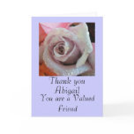 Thank you to a valued friend rose greeting card