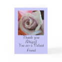 Thank you to a valued friend rose greeting card