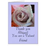 Thank you to a valued friend rose greeting card