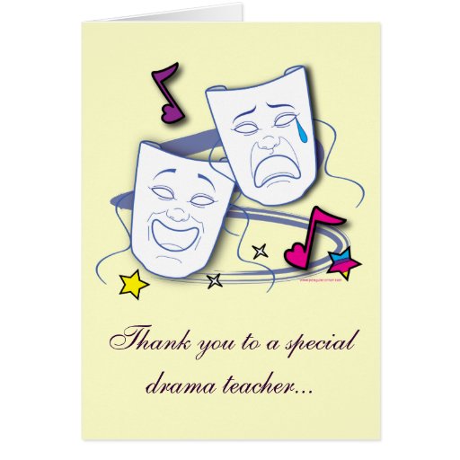Thank You To My Drama Teacher Play Greeting Card Zazzle