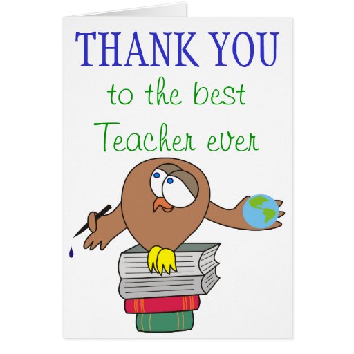 Thank You To The Best Teacher Ever Cards Zazzle 1566