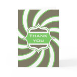 Thank you Vintage Retro Lime Green Brown White