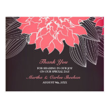 Thank You Wedding Flower Postcard