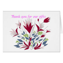 Thank you, wedding stationary flower card