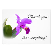Thank You with Orchid Personalised Announcement