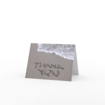 Thank You written in Sand Note Card