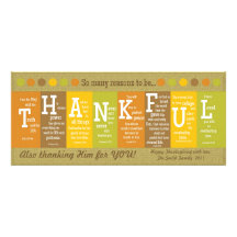 THANKFUL Thanksgiving Scripture Card-Customise It! Personalized Invites