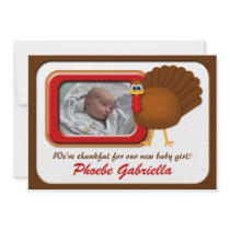 Thankful Thanksgiving Turkey Birth Announcements