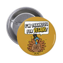 Thankful Turkey Pinback Button