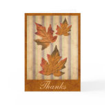"Thanks" card with fall leaves