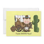 Thanks Cowboy Pony Wagon Baby Gift Card - Western invitations