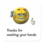 Thanks for washing your hands sticker