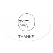 Thanks Meme - Oval Stickers