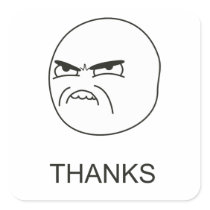 Thanks Meme - Square Stickers