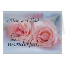 Thanks Mum and Dad, Wedding, Pink Rose Cards