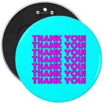 Thanks to Her : Cute Girly Pink Cyan Thank You