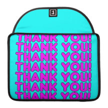 Thanks to Her : Cute Girly Pink Cyan Thank You MacBook Pro Sleeves