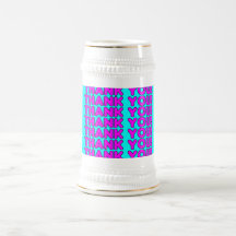 Thanks to Her : Cute Girly Pink Cyan Thank You Mug