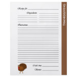 THANKSGIVING 2-sided Recipe Pages flyers