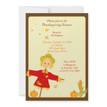 Thanksgiving Autumn Harvest Scarecrow Invitation