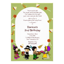 Thanksgiving Birthday Kid's Party Invitation