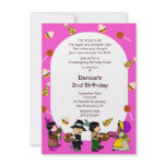 Thanksgiving Birthday Kid's Party Pink Invitation