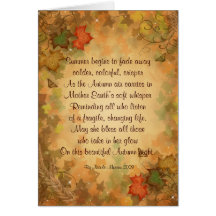 Thanksgiving card with beautiful poem