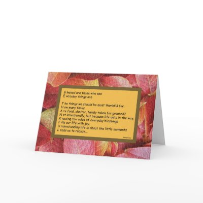 Thanksgiving Cards -- Be Thankful Poem by KathyHenis