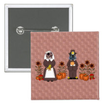 Thanksgiving Cats Button