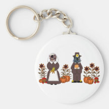 Thanksgiving Cats Keychain