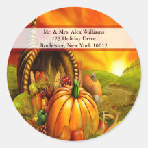 Thanksgiving Cornucopia Address labels Sticker