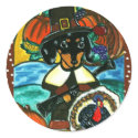 Thanksgiving Dachshund stickers