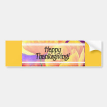 Thanksgiving Day Flowers & Poppy Painting - Multi Bumper Sticker