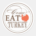 Thanksgiving Dinner Invitation Seal Round Sticker
