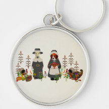 Thanksgiving Dogs Key Chains