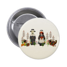 Thanksgiving Dogs Pinback Buttons