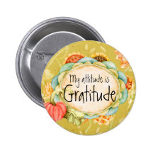 Thanksgiving Gratitude Pinback Button