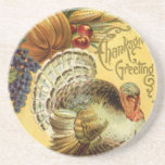 Thanksgiving Greeting with a Turkey Beverage Coaster