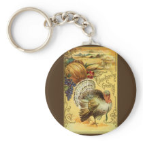 Thanksgiving Greeting with a Turkey Keychain