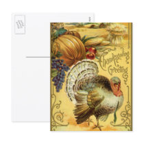 Thanksgiving Greeting with a Turkey Post Cards