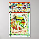 Thanksgiving greeting with scenary print