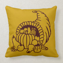 THANKSGIVING HORN OF PLENTY PILLOW