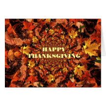 Thanksgiving Leaves Kaleidoscope Greeting Card