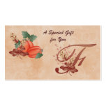 Thanksgiving Monogram Letter F Gift Card business cards