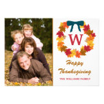 Thanksgiving Monogram Photo Card Personalised Invites