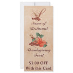 Thanksgiving Monogram S Rack Card /Resturant rack cards