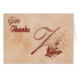 Thanksgiving Monogram Z alphabet Card