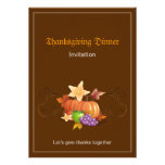 Thanksgiving Pumpkins Fruits Leaves Classic Invitation