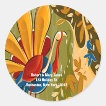 Thanksgiving Turkey Address Labels Stickers